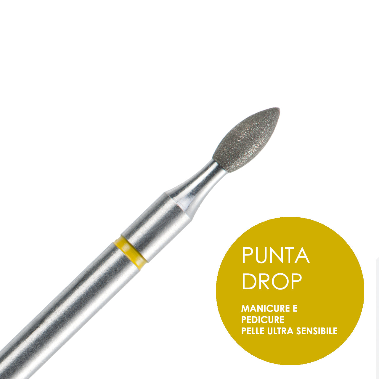 Punta de gota de manicura seca amarilla